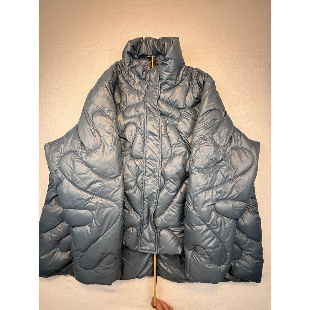 Universal Standard Puffer Jacket Womens 2XL Blue USOU0586 Wavy Quilted Insulated